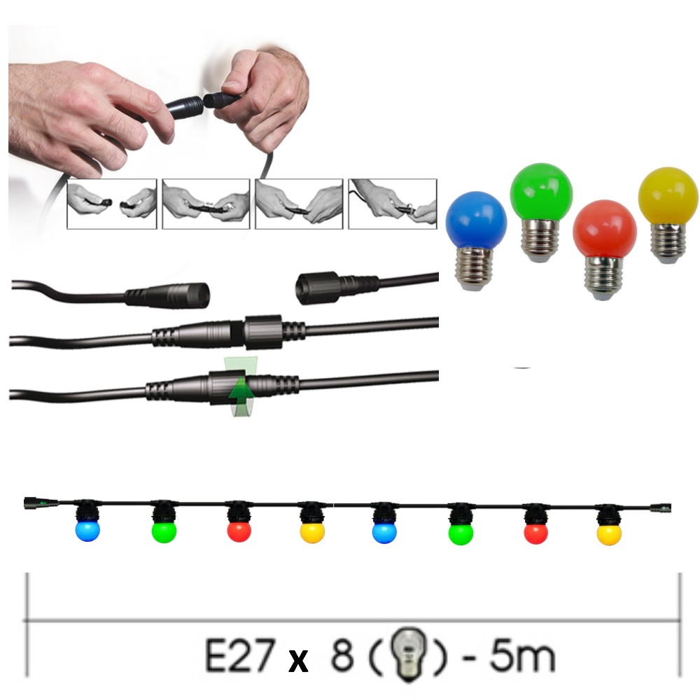 [63045] B001 - Guirlande 5m 8xE27 Multicolor
