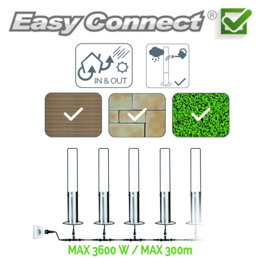 [68040] 3 Bornes Inox à piqu. LED