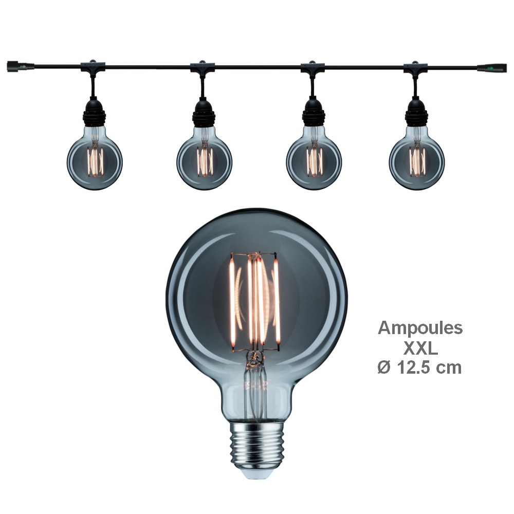 [8603-C921] 8603-C921 - Guirlande (Extension) 3m équipée de 4 Amp. E27/G125 Fil 2100K