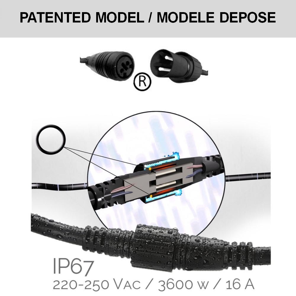[8603-C921] 8603-C921 - Guirlande (Extension) 3m équipée de 4 Amp. E27/G125 Fil 2100K