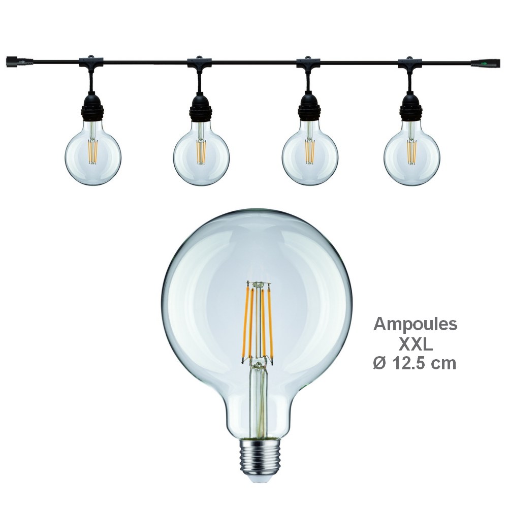 [8603-C923] 8603-C923 - Guirlande (Extension) 3m équipée de 4 Amp. E27/G125 Fil 2700K