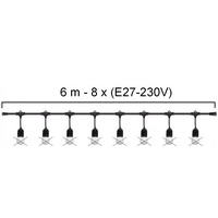 [8606-C923] 8606-C923 - Guirlande (Extension) 6m 8xE27/G125 Fil 2700K
