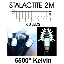 [9533] 9533 - EXTENSION - Stalactite 60 LEDS (Flash) - L 2 m x H 55 cm -  Fil Noir - Blanc Chaud 6500°K