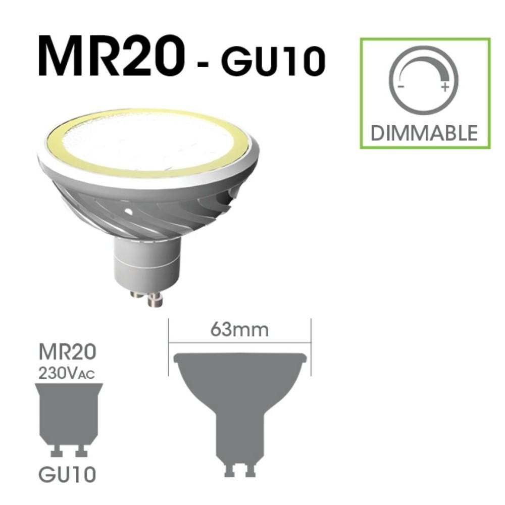 [B426] B426 - MR20/GU10 DIM 3000K 320Lm 4W