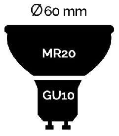 [B526] B526 - MR20/GU10 DIM 3000K 520Lm 6,5W