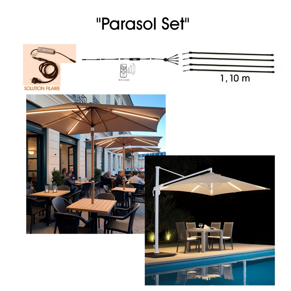 [1014] 1014 - Kit éclairage Parasol via transfo 24V (+ Alim 230V)