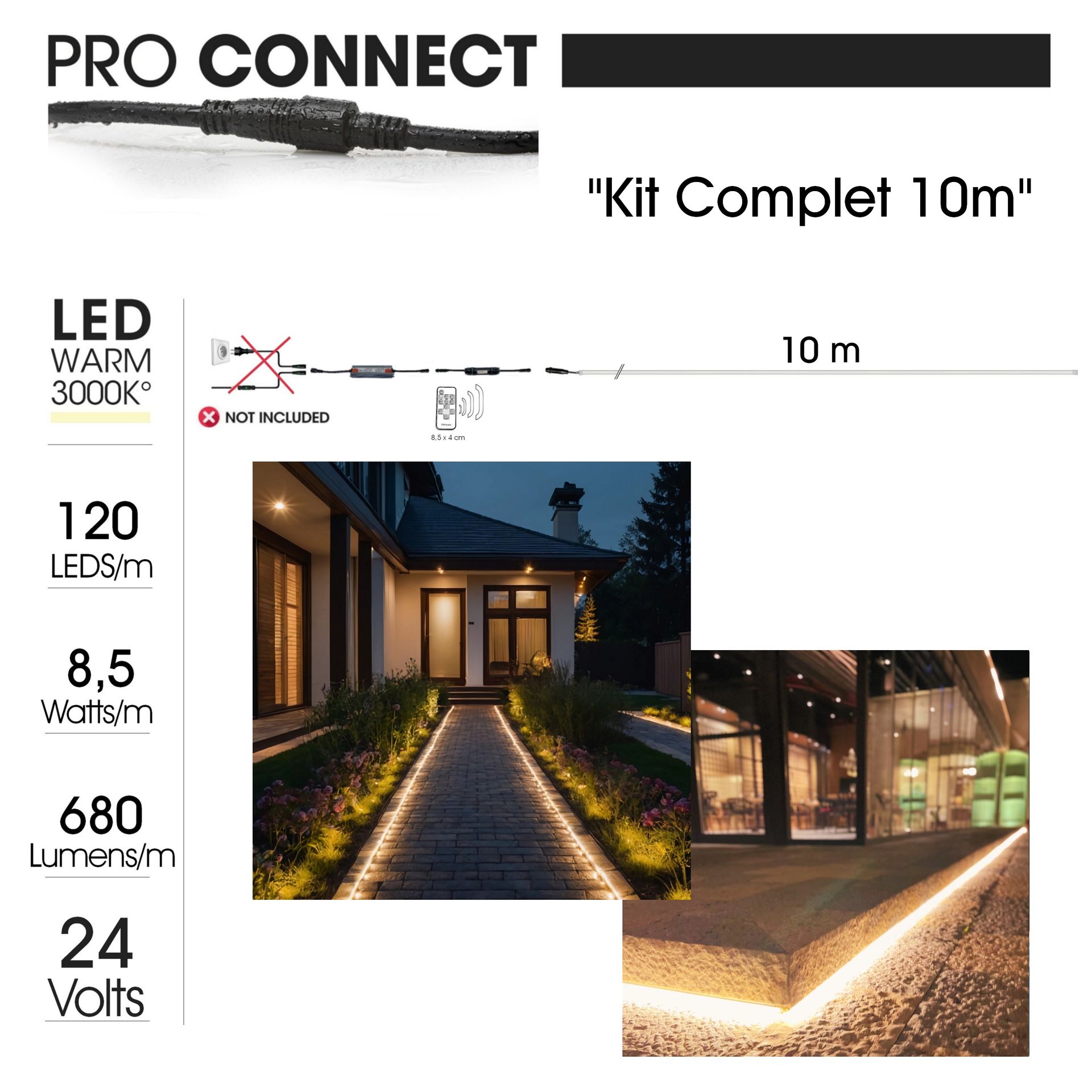 [1064] 1064 - Kit Bandeau Lumineux Silicone 10 m