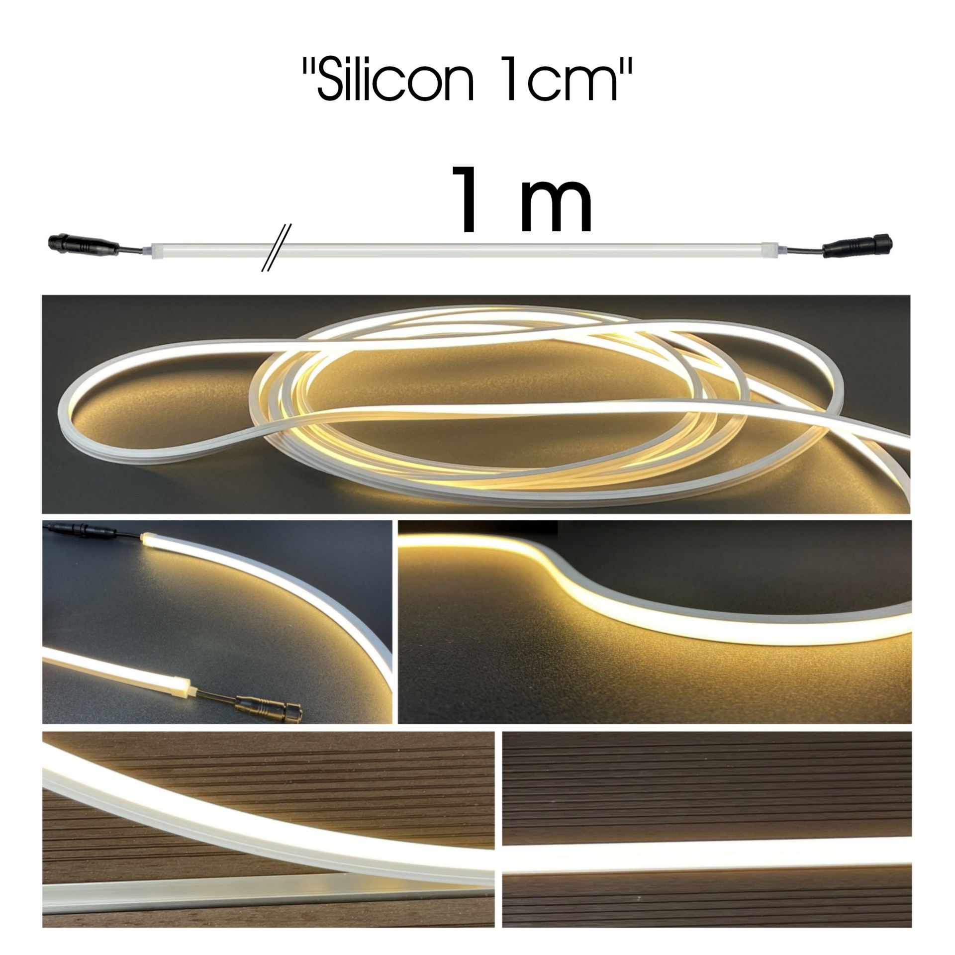 [1116] 1116 - Ext. Bandeau Lumineux Silicone - 1cm x 1 m - 3000°K