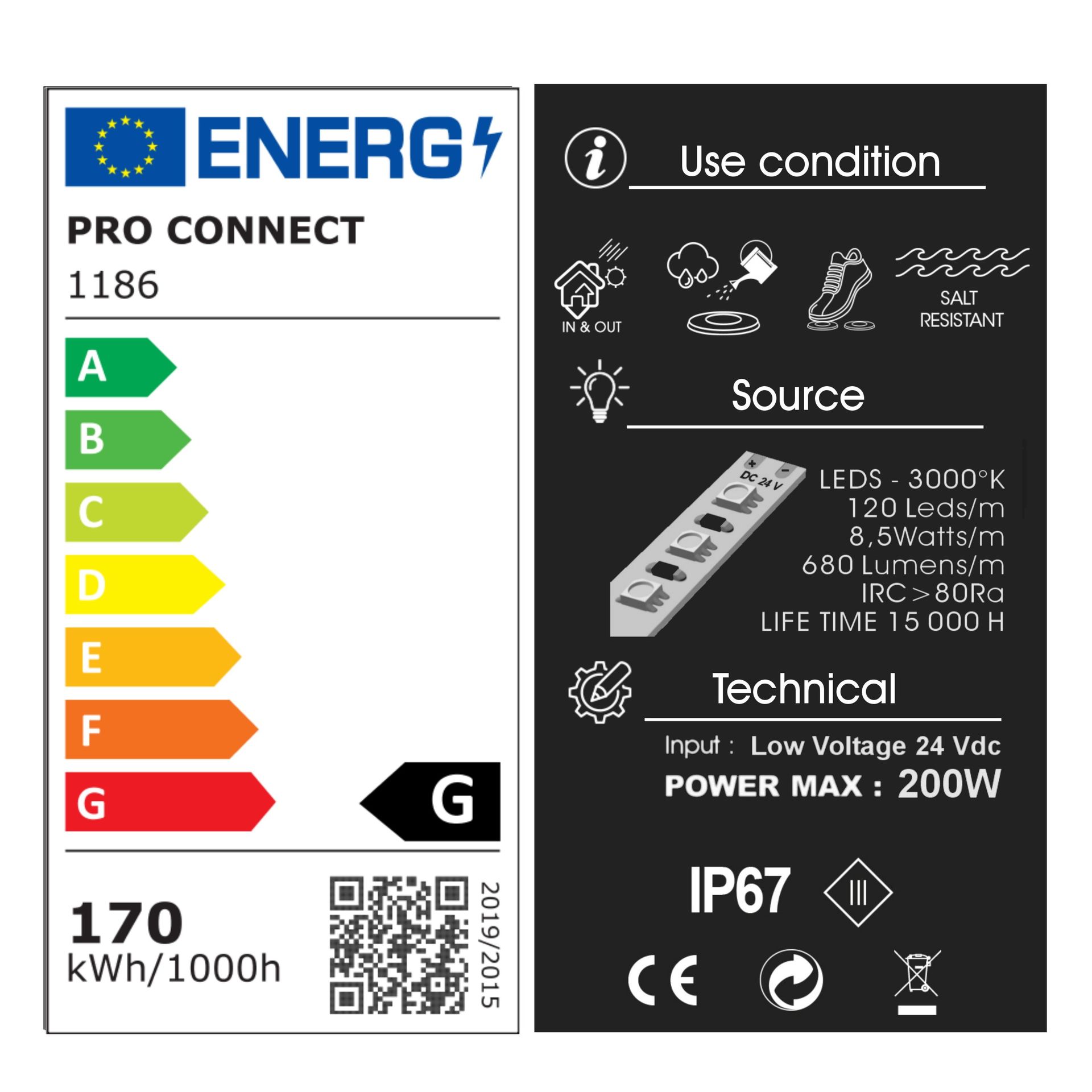 [1186] 1186 - Bandeau Lumineux Silicone - 20 m (in)