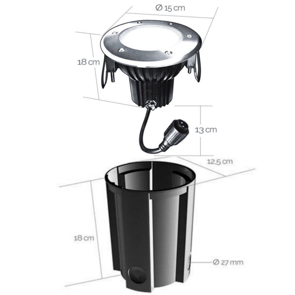 [2586] 2586 - Spot à encastré dans le jardin Ø16cm 3000°K