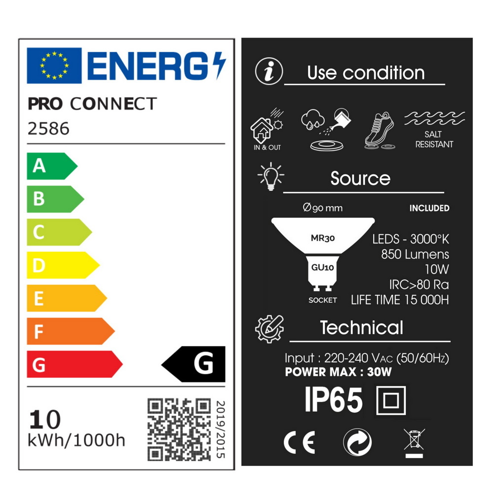 [2586] 2586 - Spot à encastré dans le jardin Ø16cm 3000°K