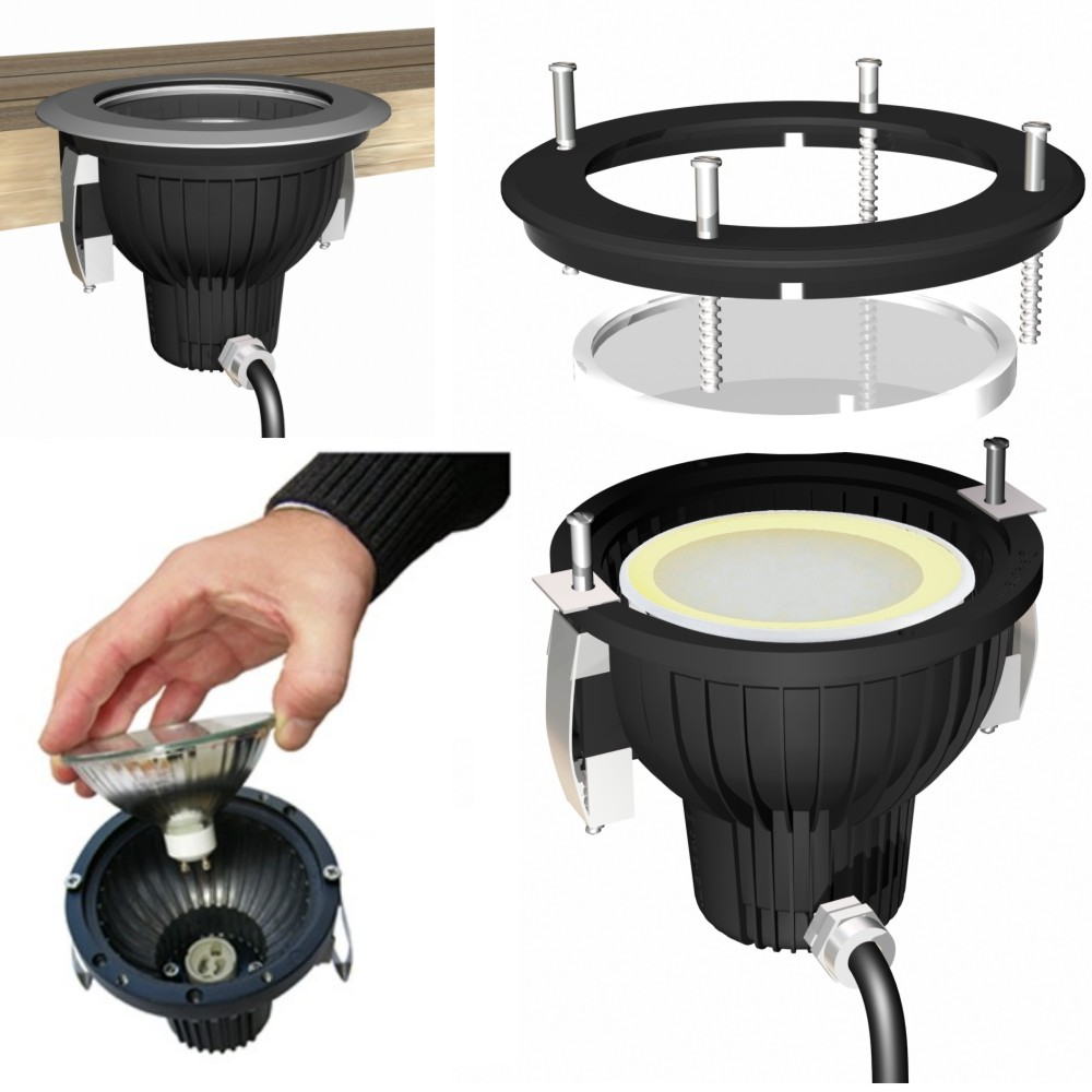 [2286] 2286 - Spot à encastrer bois Ø16cm 3000°K