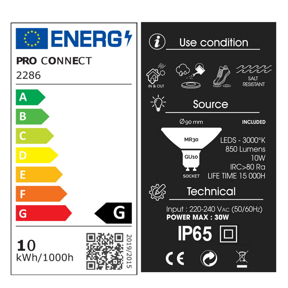 [2286] 2286 - Spot à encastrer bois Ø16cm 3000°K