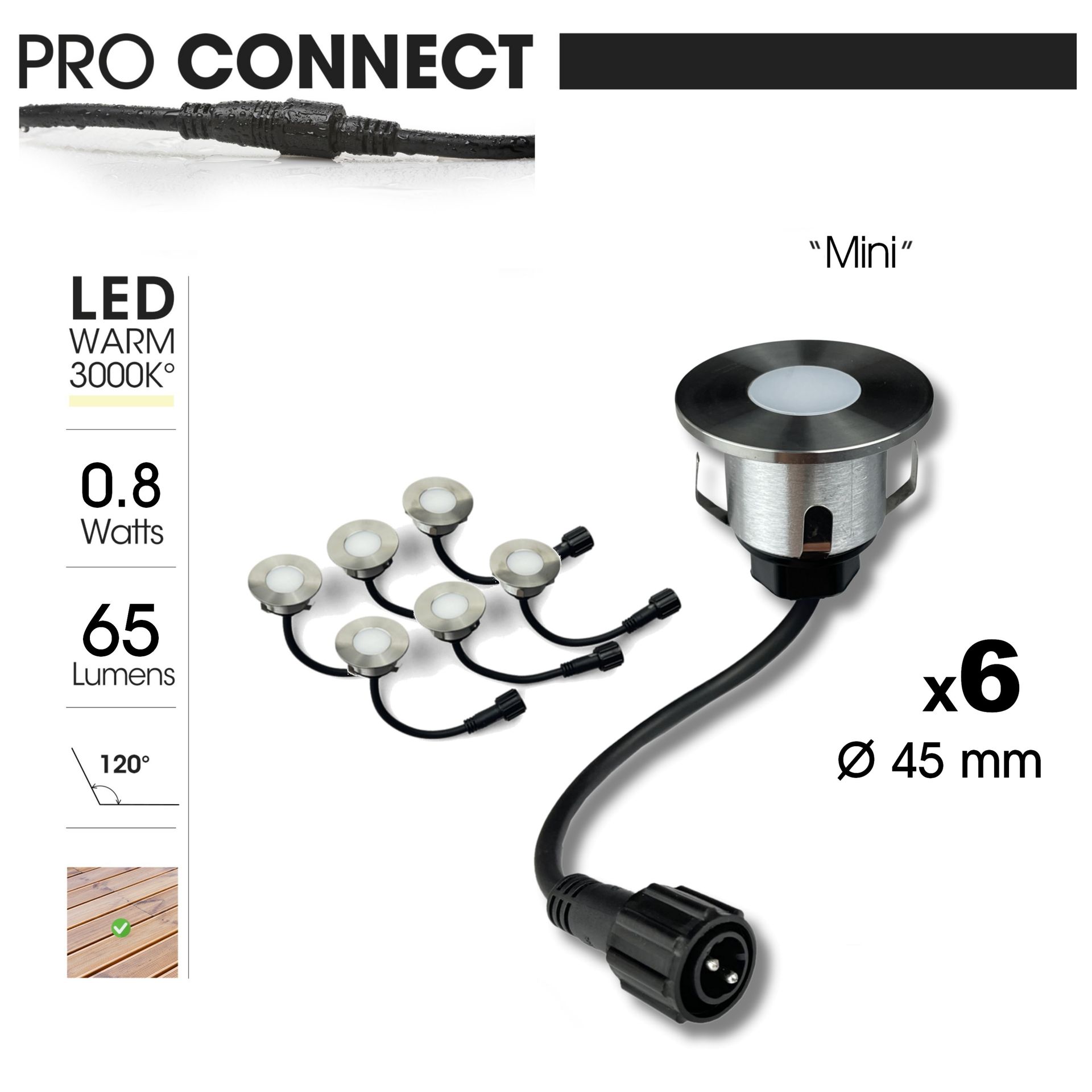 [2026] 2026 - 6 Spots encastrés pour bois Ø4.5cm - 3000°K
