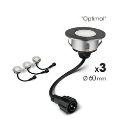 [2036] 2036 - 3 Spots encastrés pour bois Ø6cm - 3000°K