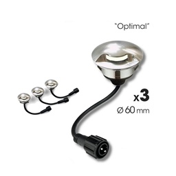 [2036-D301] 2036-D301 - 3 encastrés bois Ø6cm - 1 sect°