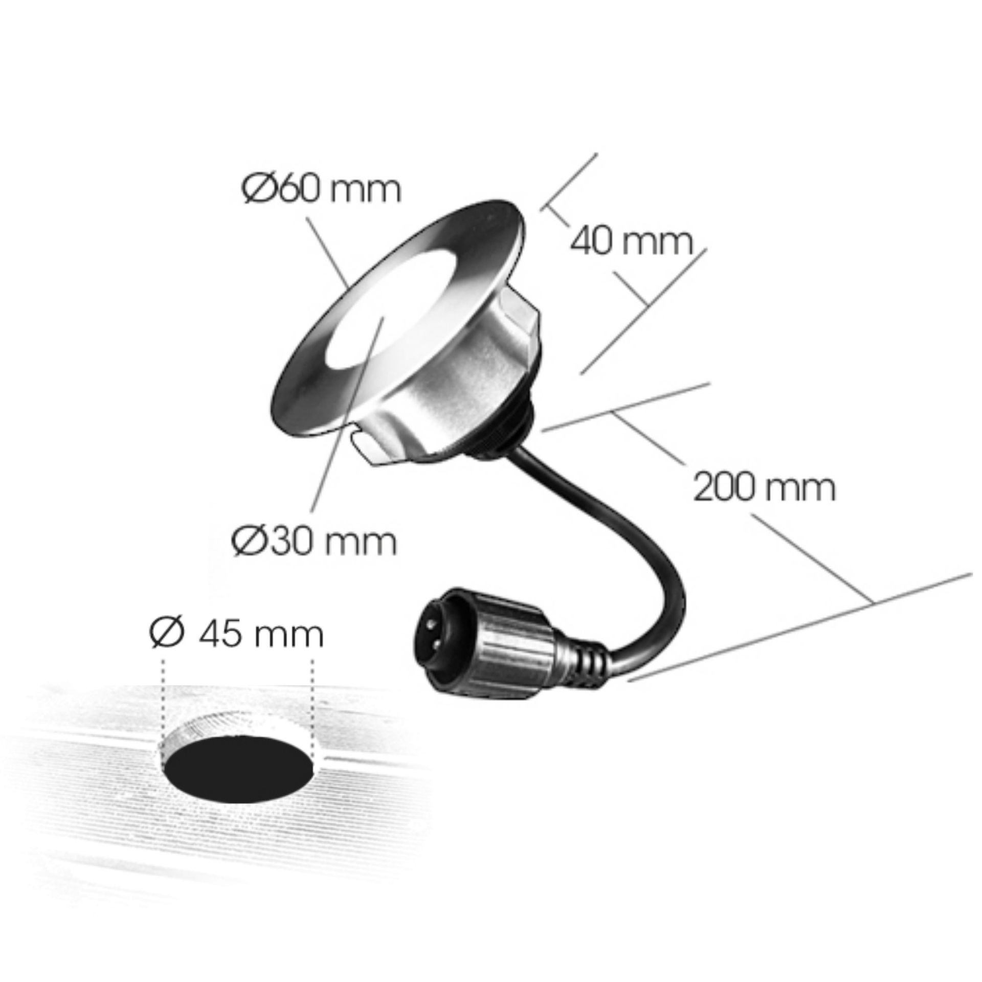 [2036-D301] 2036-D301 - 3 encastrés bois Ø6cm - 1 sect°