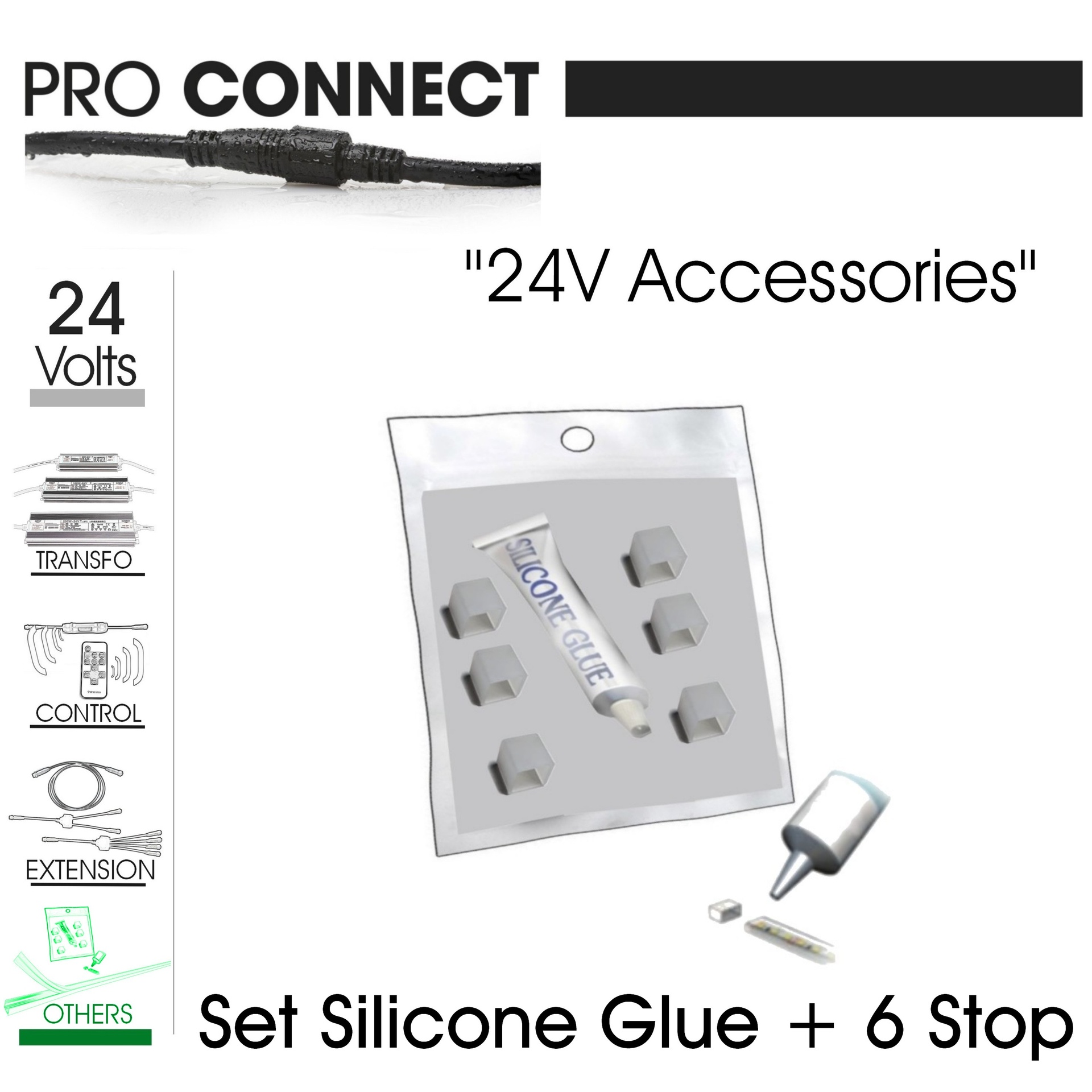 [F650] F650 - Set de 6 bouchons + cole silicone Etanche