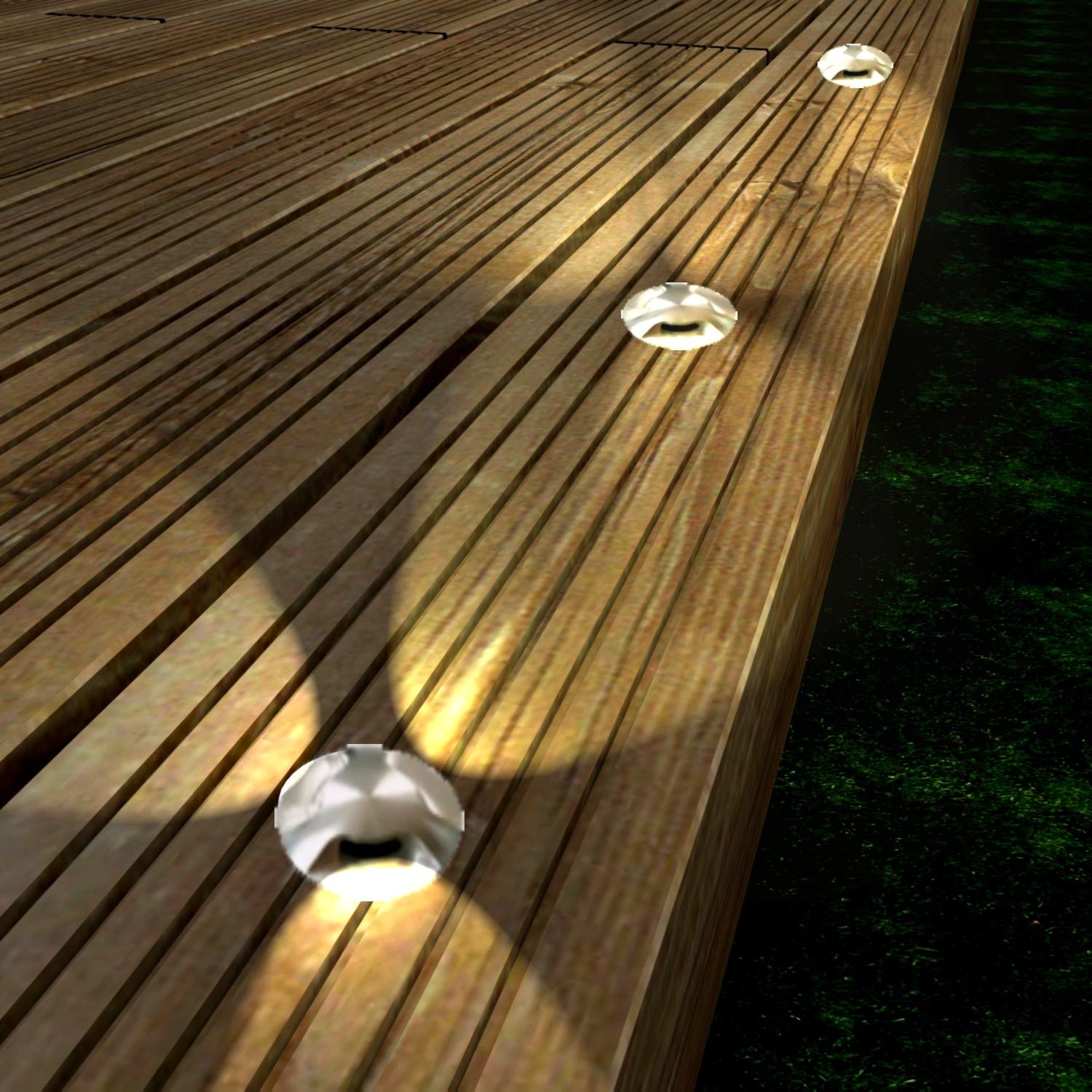 [2036-D313] 2036-D313 - 3 Spots encastrés bois Ø6cm noir - 3 fenêtres