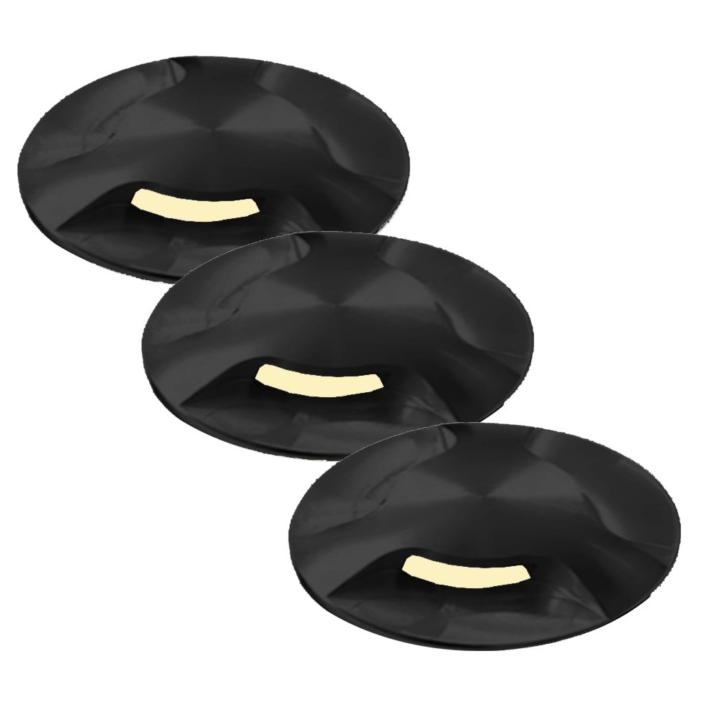 [2036-D313] 2036-D313 - 3 Spots encastrés bois Ø6cm noir - 3 fenêtres