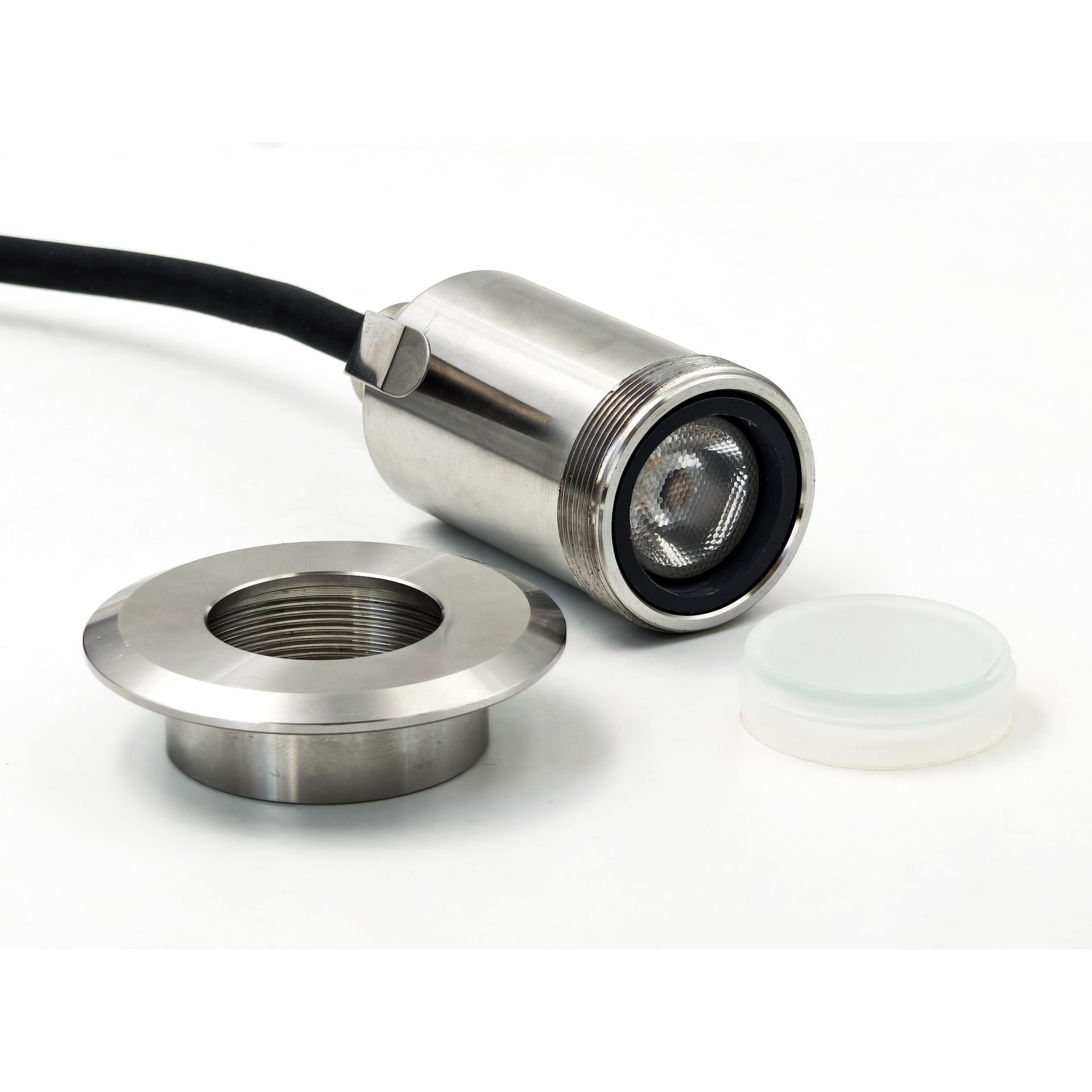 [2646-D402] 2646-D402 - Encastré béton Ø 52mm 3W 3000°K - Top INOX 2 fenêtres