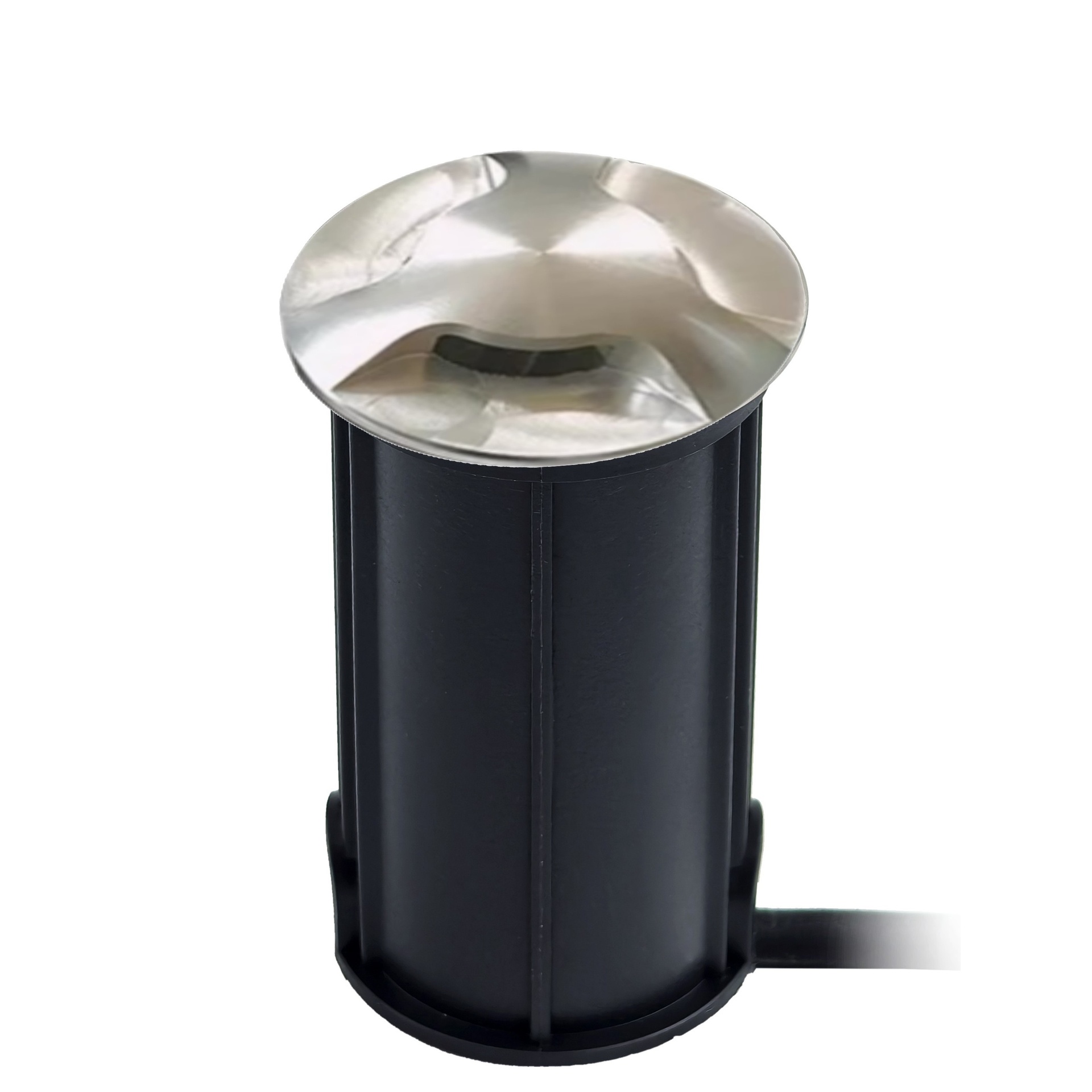 [2646-D403] 2646-D403 - Encastré béton Ø 52mm 3W 3000°K - Top INOX 3 fenêtres