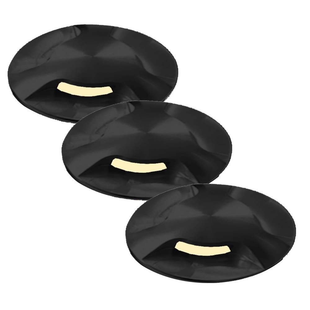 [D313] D313 - 3 Top Alu noir pour Spot Ø6cm 2036 - 3 Fenêtres