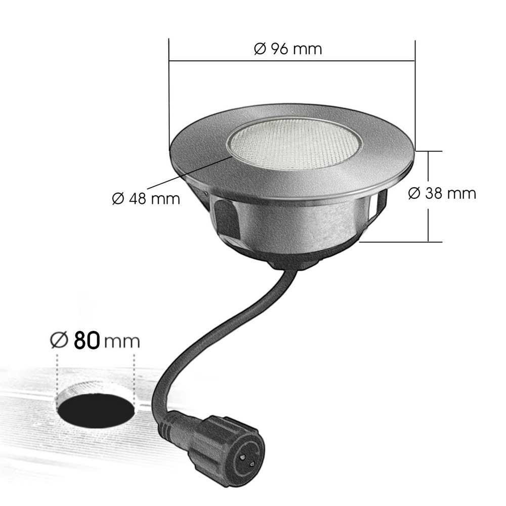 [2056] 2056 - Spot encastré bois Ø9,5cm 3000°K