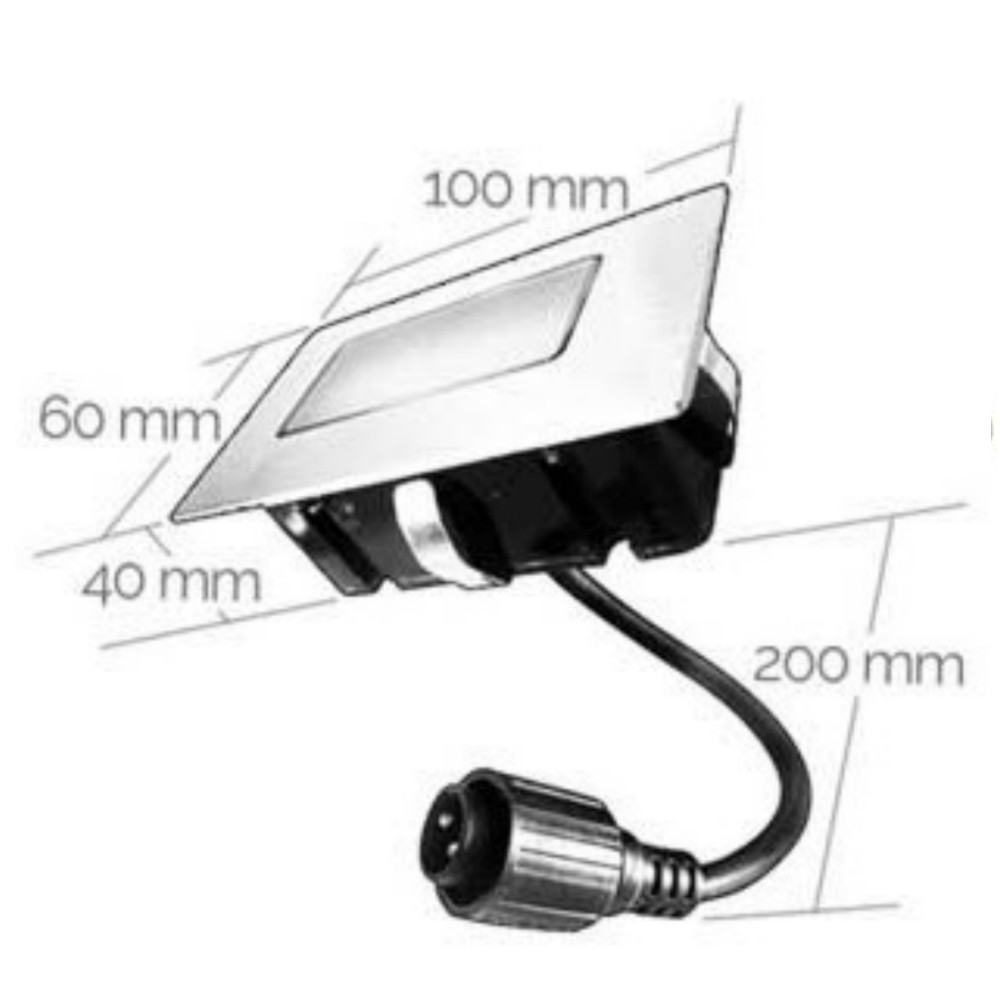 [2066] 2066 - Spot encastré bois 6x10cm 3000°K