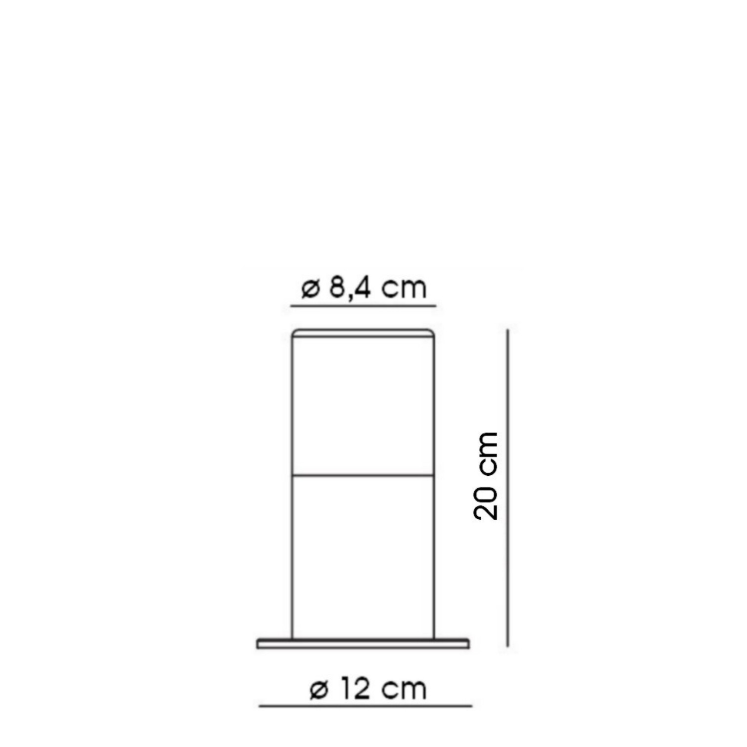 [4222] 4222 - Borne Noire ZEN, Ø 7,6cm + Piquet Ht 30cm