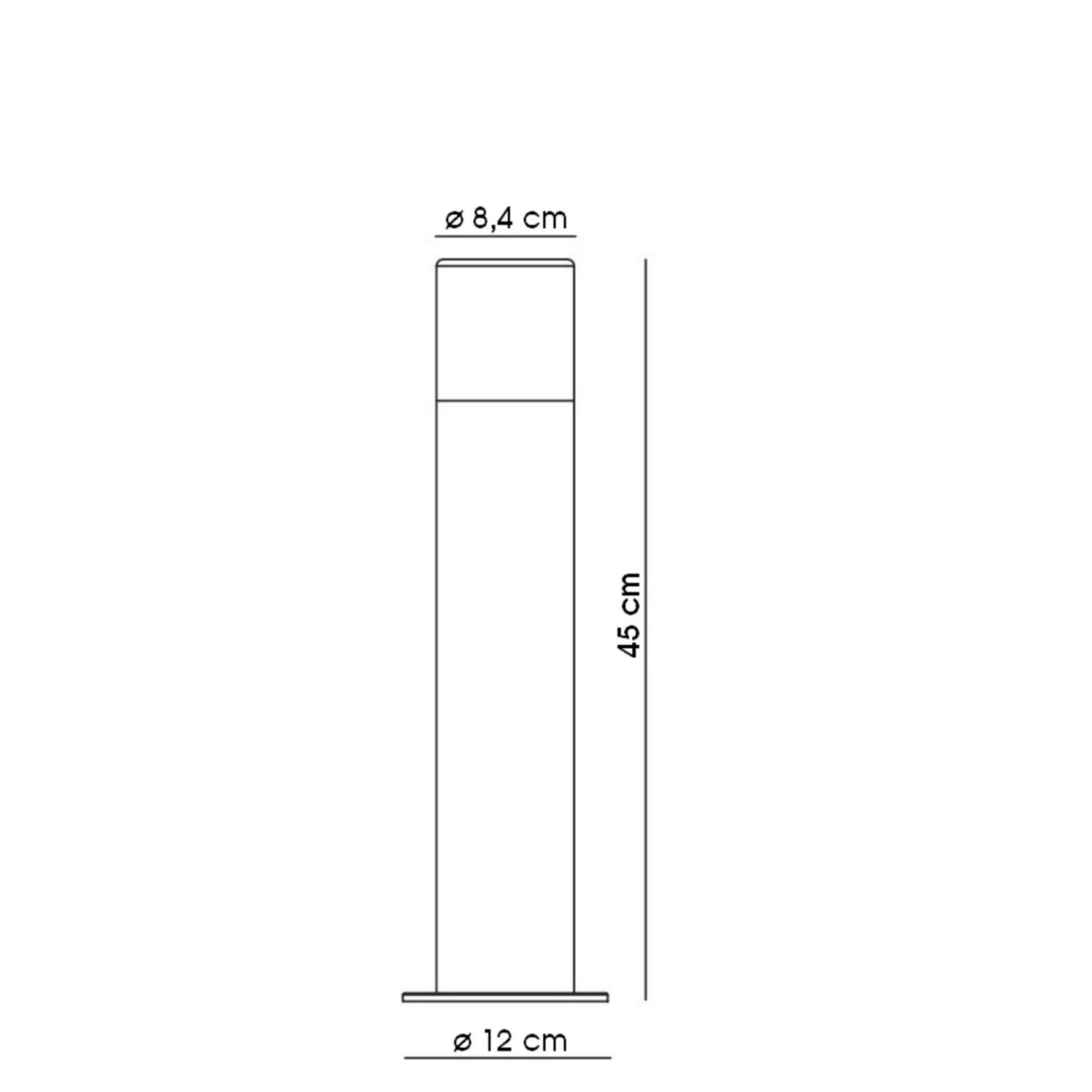 [4223] 4223 - Borne Noire ZEN, Ø 7,6cm + Piquet Ht 45cm