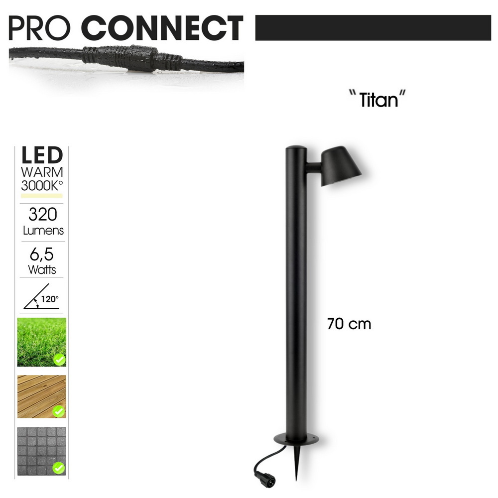 [4615] 4615 - Potelet TITAN, Noir - Ht 70 cm