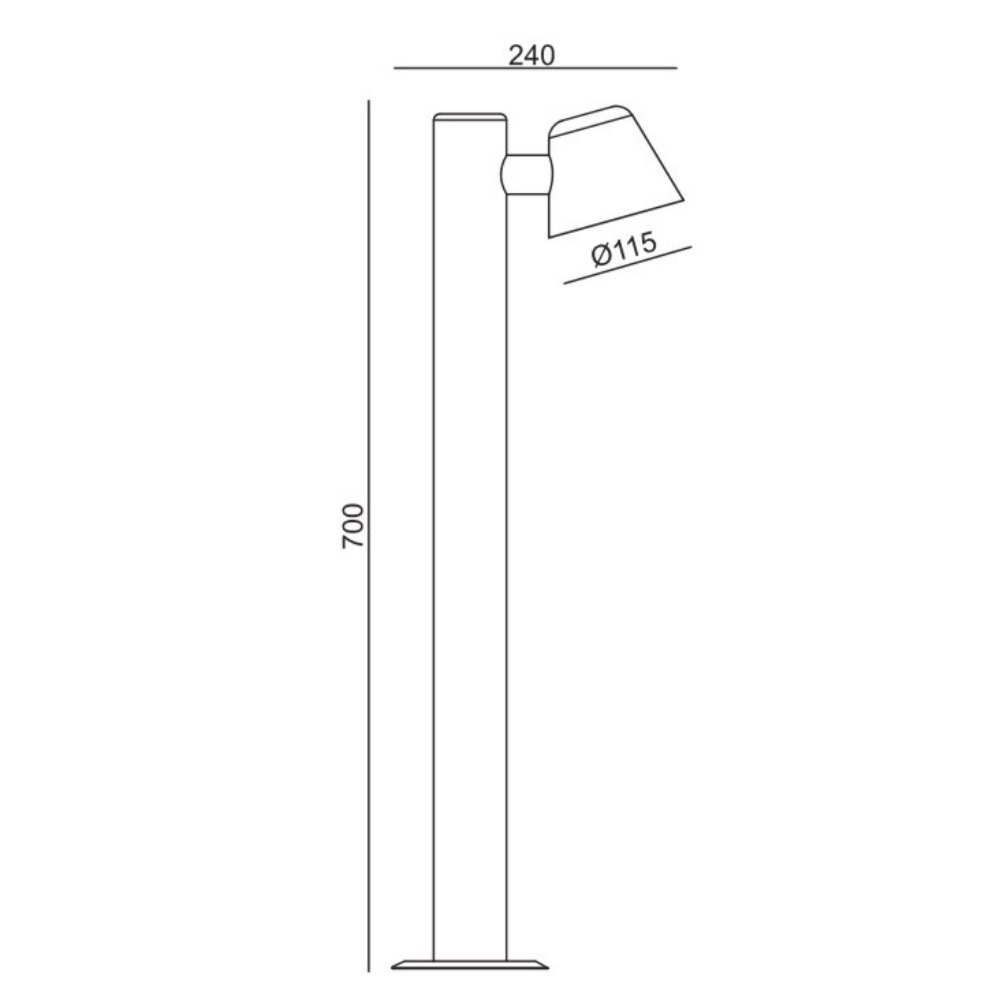 [4615] 4615 - Potelet TITAN, Noir - Ht 70 cm
