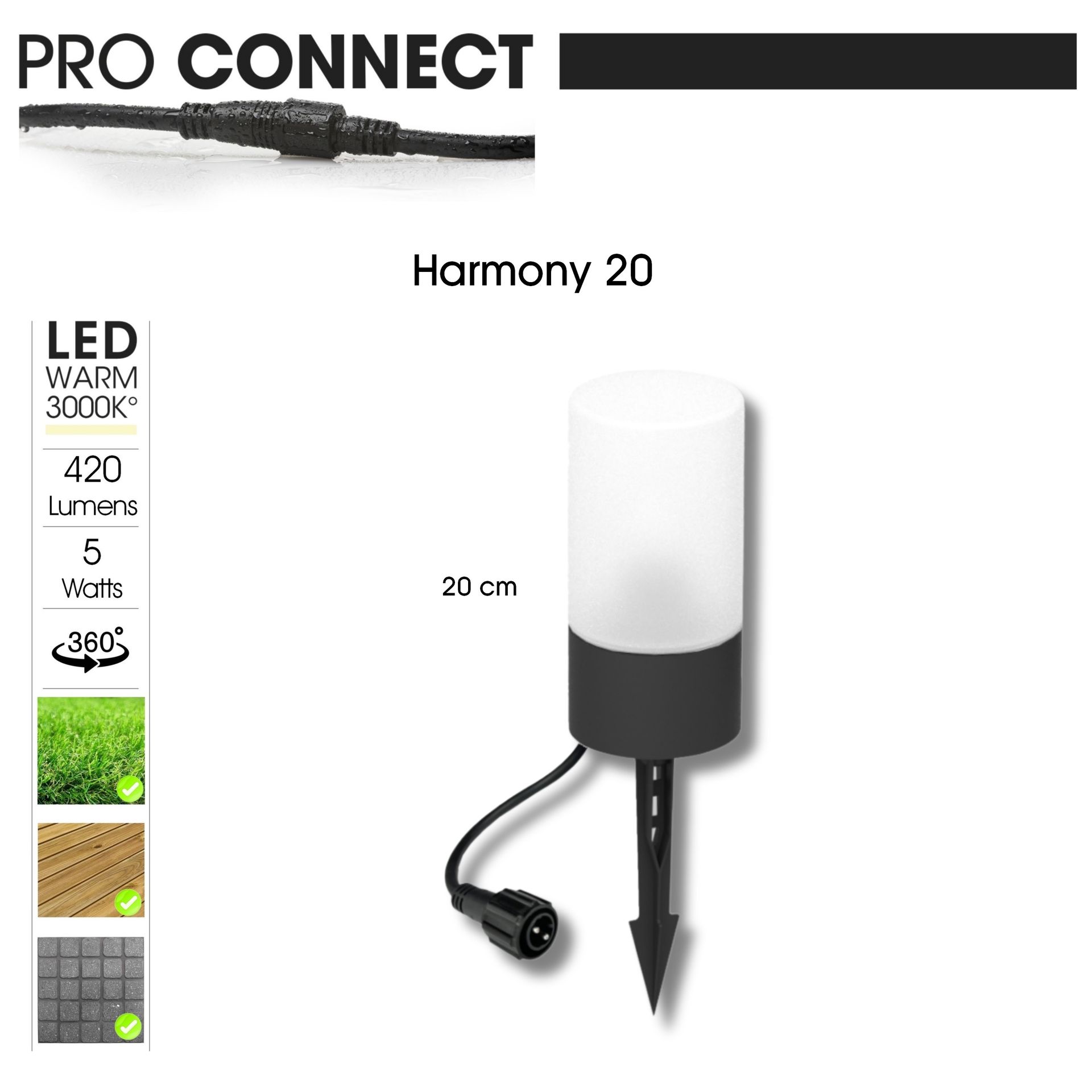 [4231] 4231 - Plot Lumineux Ø 11,4cm + Piquet Ht 20cm