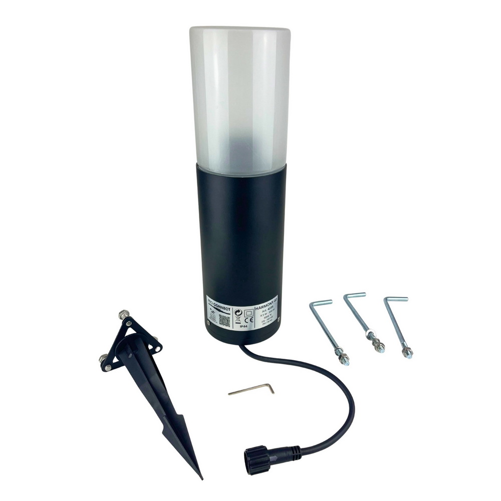 [4233] 4233 - Borne Noire Ø 11,4cm + Piquet Ht 40cm