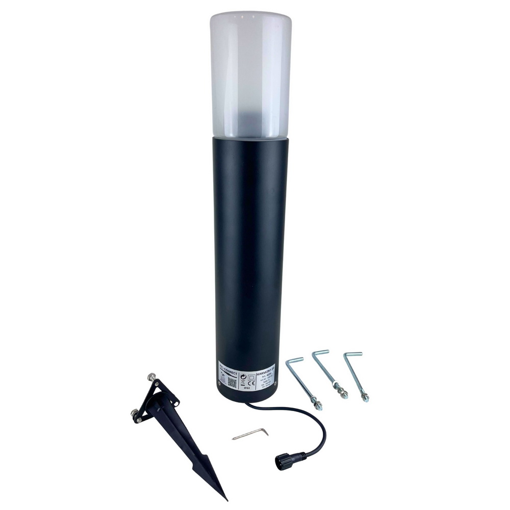 [4234] 4234 - Borne Noire Ø 11,4cm + Piquet Ht 60cm