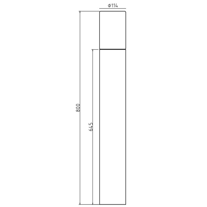 [4235] 4235 - Borne Noire Ø 11,4cm + Piquet Ht 80cm