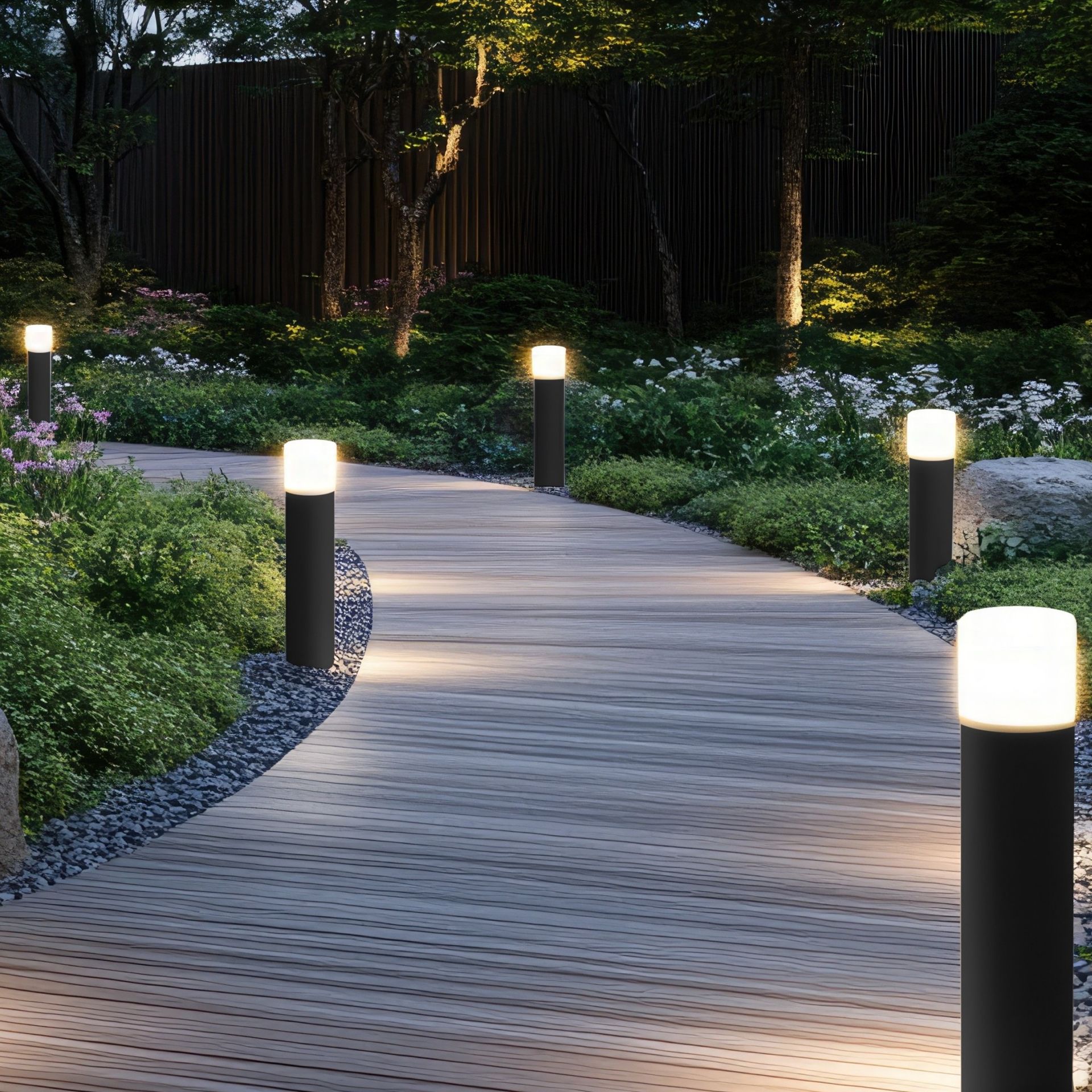 [4235] 4235 - Borne Noire Ø 11,4cm + Piquet Ht 80cm