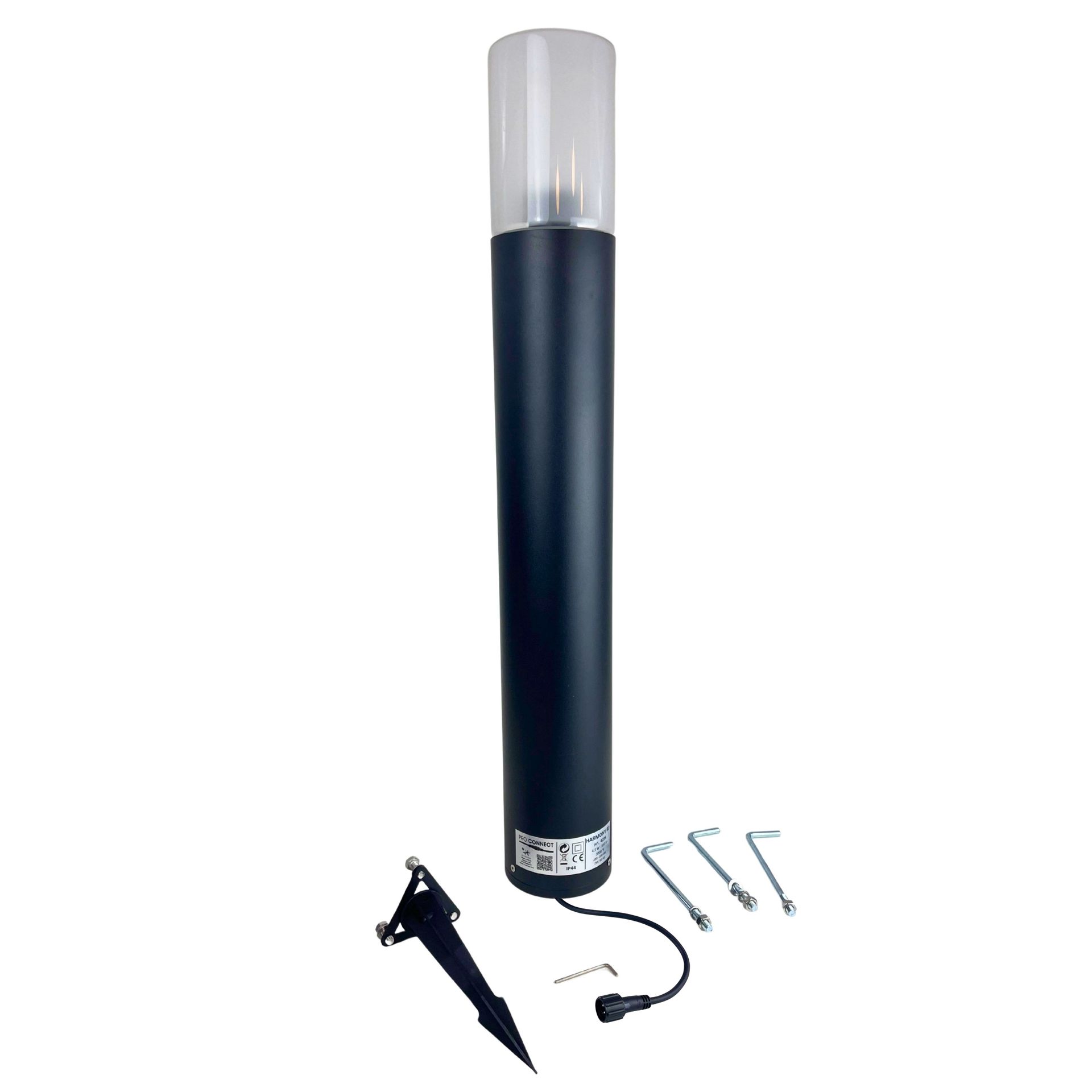 [4235] 4235 - Borne Noire Ø 11,4cm + Piquet Ht 80cm