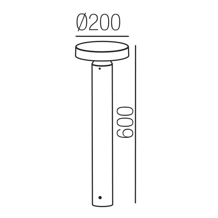 [4255] 4255 - Potelet noir diffuseur Rond - ht 60 cm