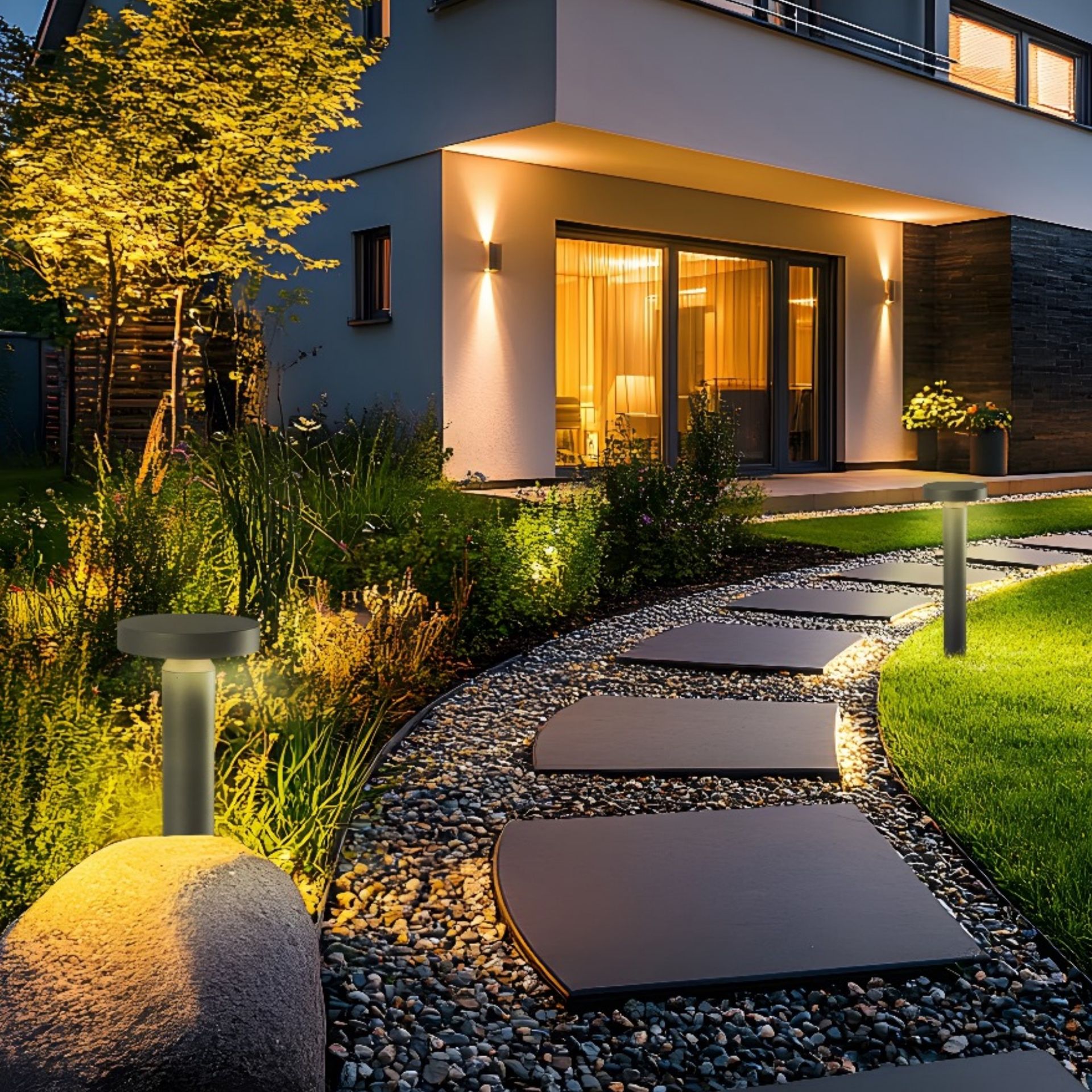 [4255] 4255 - Potelet noir diffuseur Rond - ht 60 cm