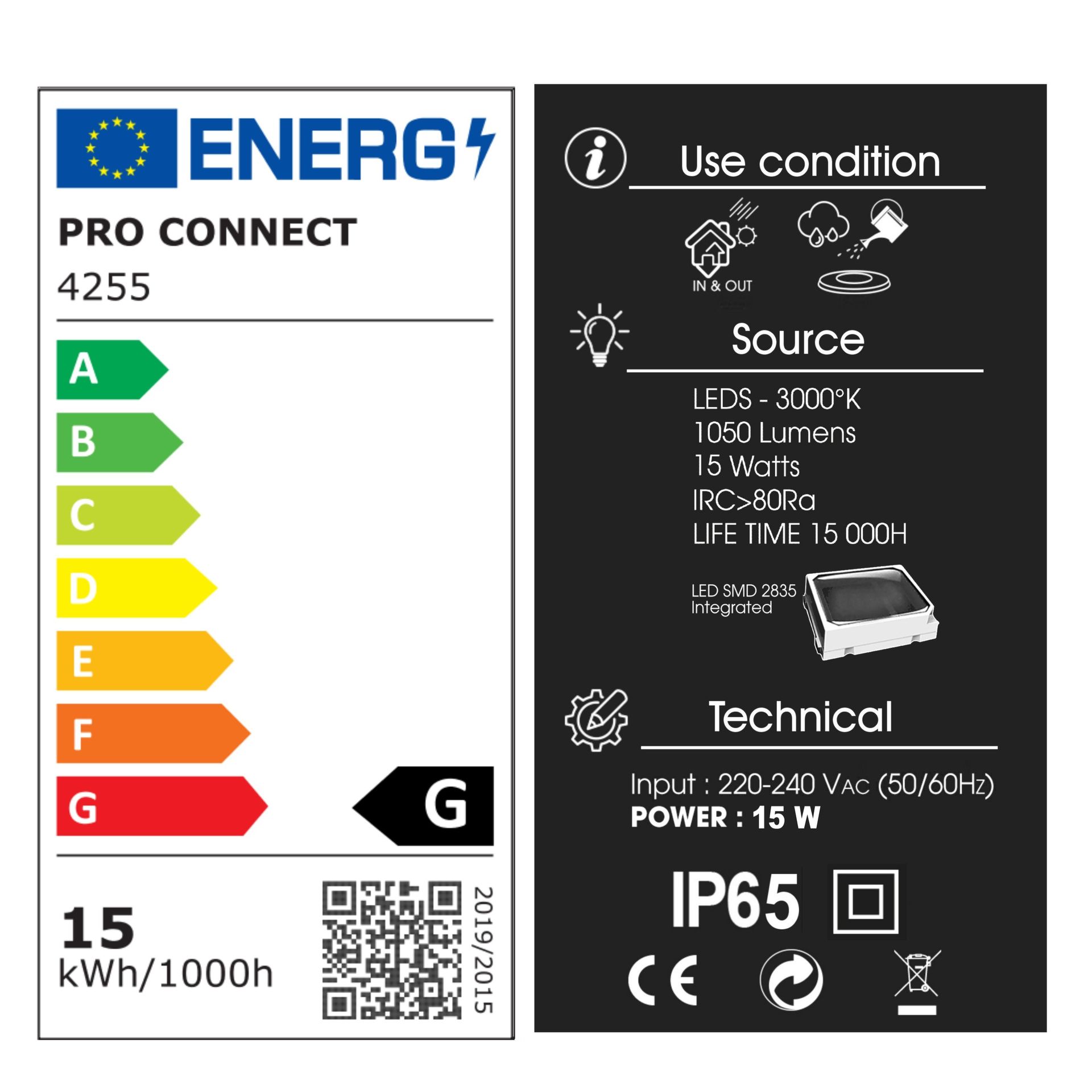[4255] 4255 - Potelet noir diffuseur Rond - ht 60 cm