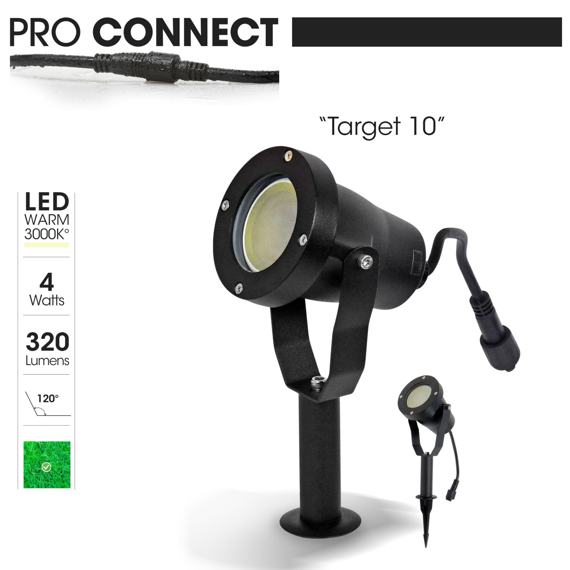 [3416] 3416 - Projecteur Noir Alu TARGET10 - 4W - 3000°K