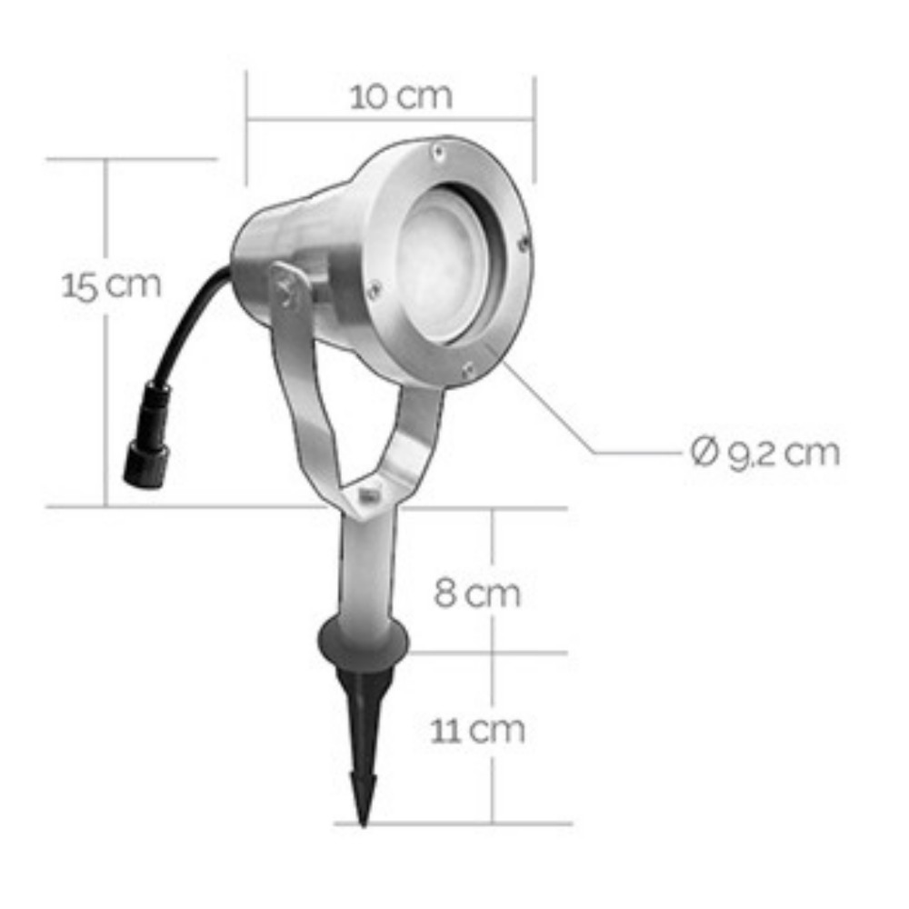 [3416-Set3] 3416-Set3 - 3 Projecteur Alu NOIR MR20 + Access.