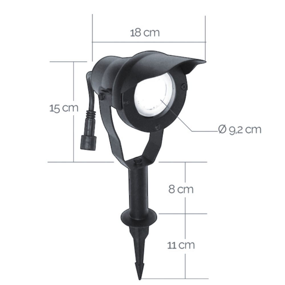 [3426] 3426 - Projecteur Alu Noir MR20 6,5W