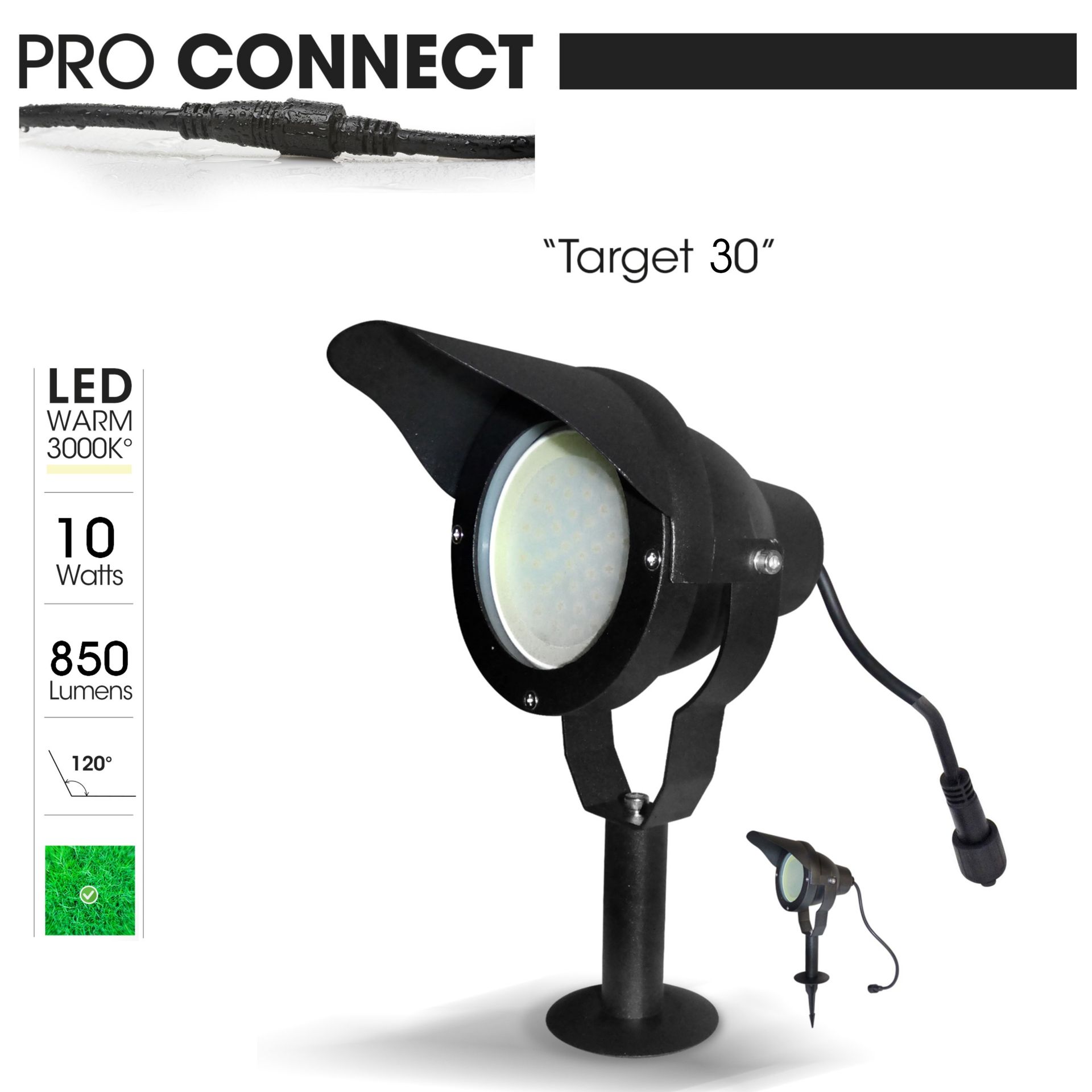 [3636] 3636 - Projecteur Noir Alu TARGET 30 - 10W - 3000°K
