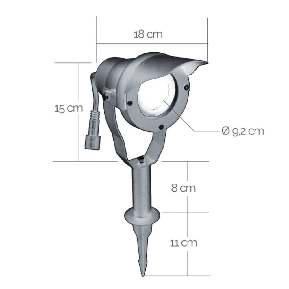 [3426A] 3426A - Projecteur+Socle Alu Br. 6,5W