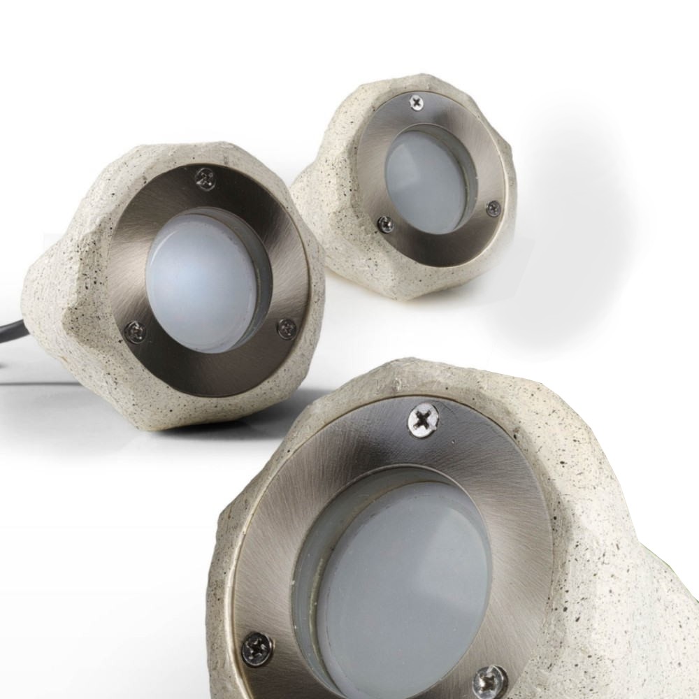 [3216-Set] 3216-Set - Kit 3 Projecteur résine imitation Pierre 2W