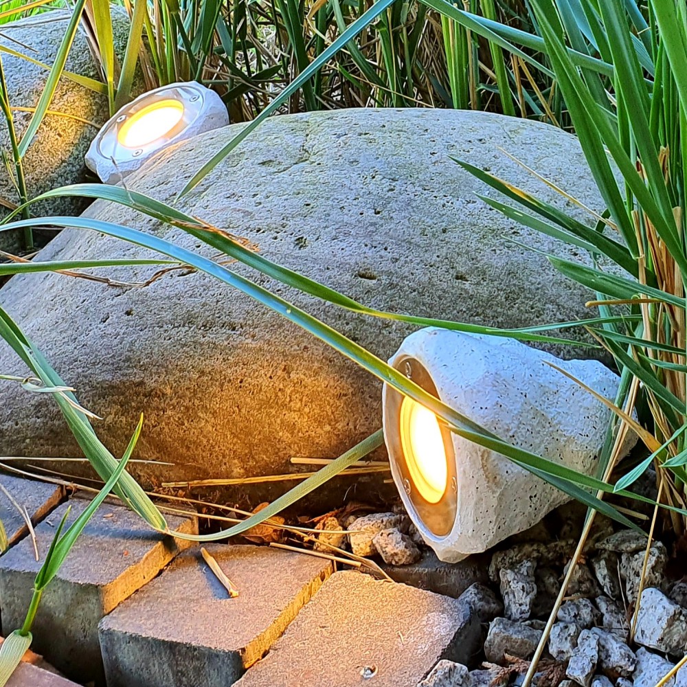 [3216-Set] 3216-Set - Kit 3 Projecteur résine imitation Pierre 2W