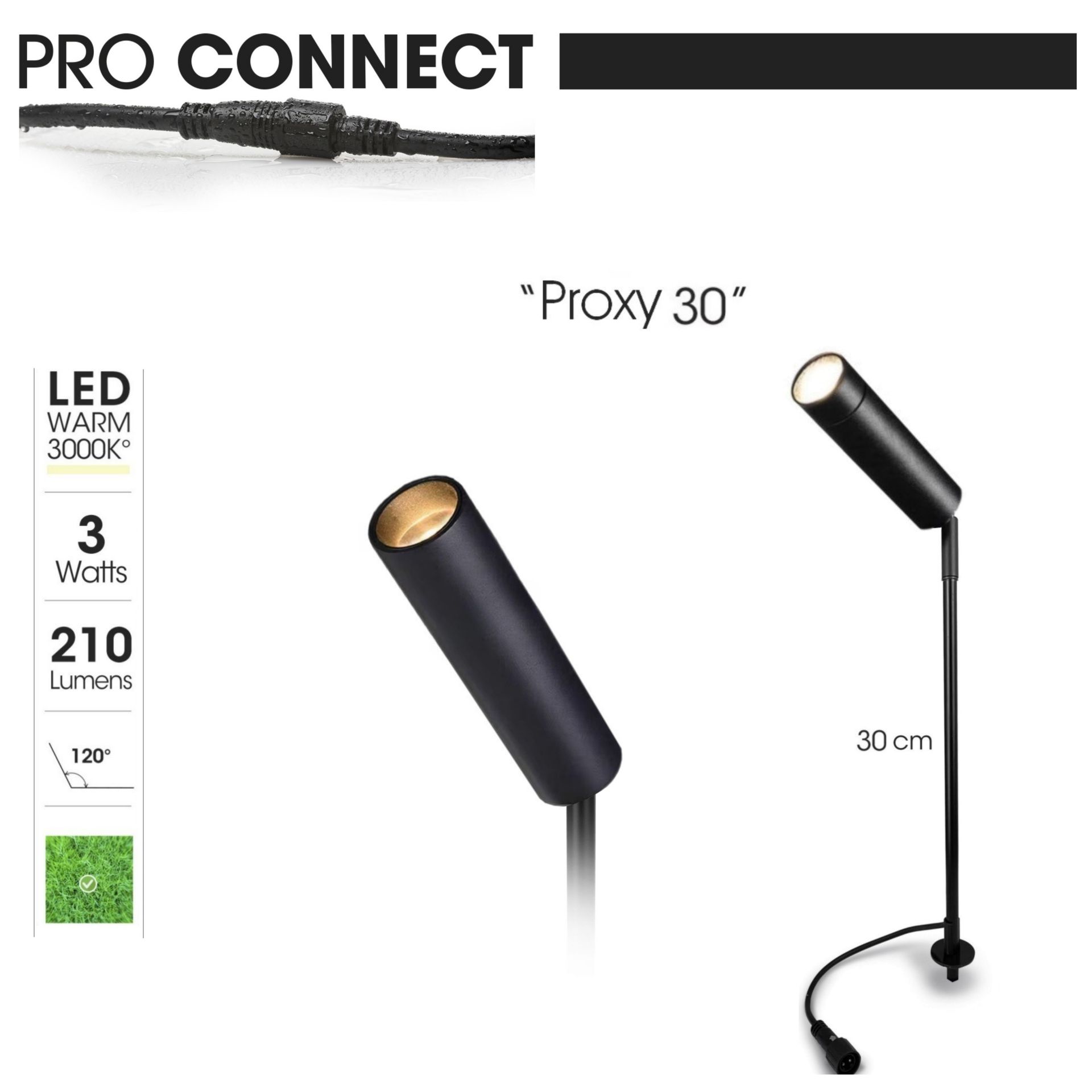 [3316] 3316 - Projecteur PROXI 30 sur piquet - 3W - 3000°K